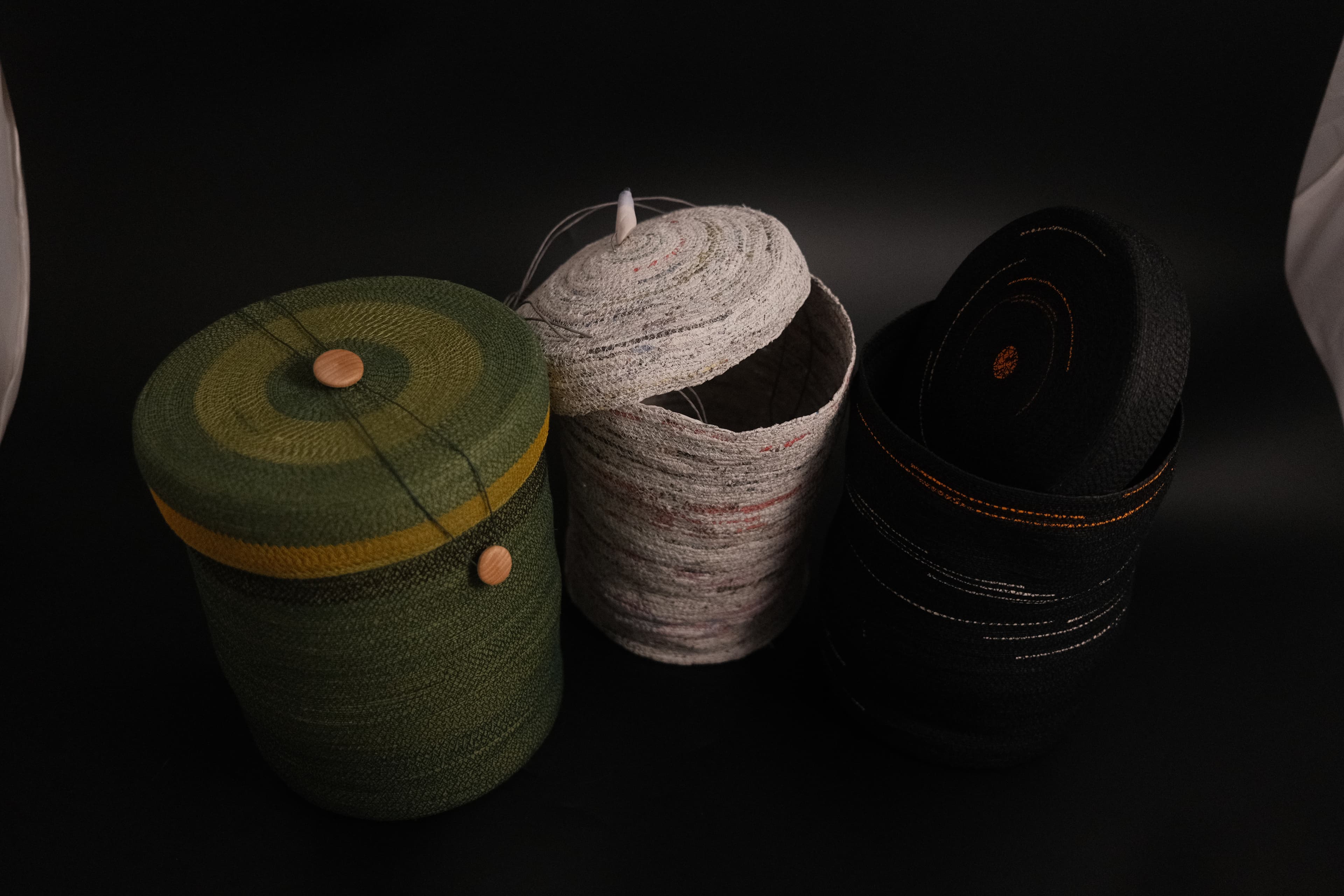 Three handmade urns collection